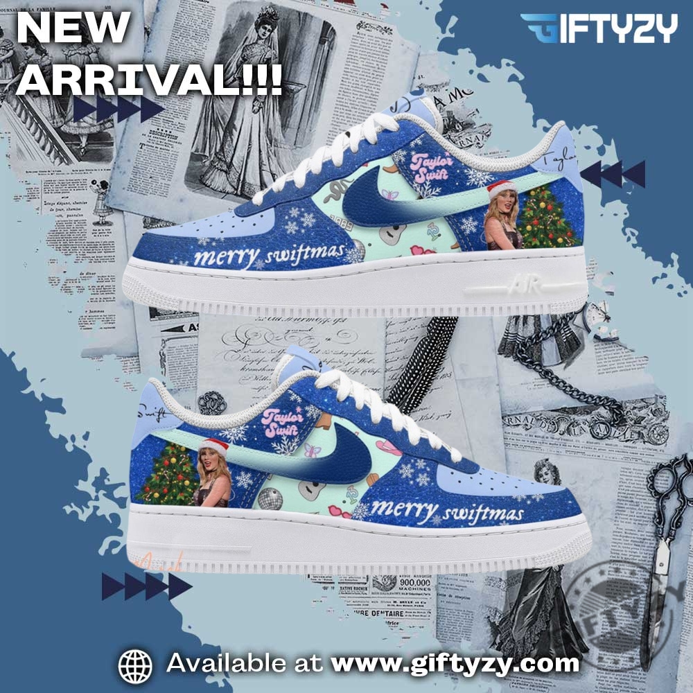 Graphic Print Shoes Trending 6 Taylor Swift Music Happy Holidays Merry Christmas Swiftmas Air Force 1 Shoes