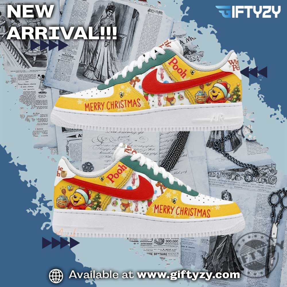 Graphic Print Shoes Trending 8 Winnie The Pooh The Movie Honey And Snow Merry Christmas Air Force 1 Shoes