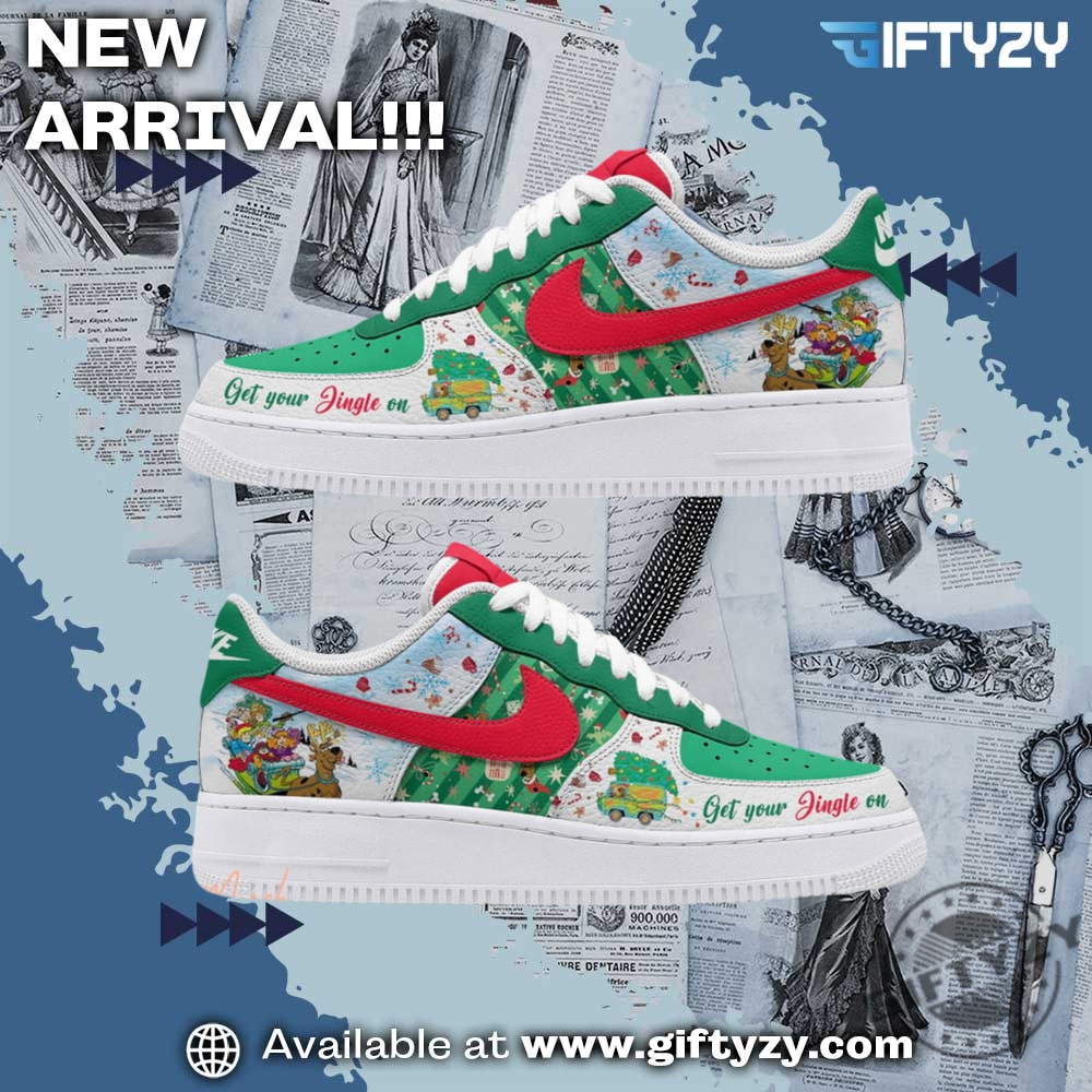 Graphic Print Shoes Trending 10 Scoobydoo Movie Christmas Get Your Jingle On Nike Air Force 1 Shoes
