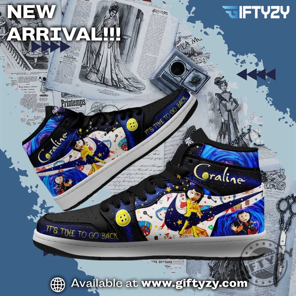 Graphic Print Shoes Trending 12 Coraline Movie Its Time To Go Back Nike Air Jordan 1 Shoes