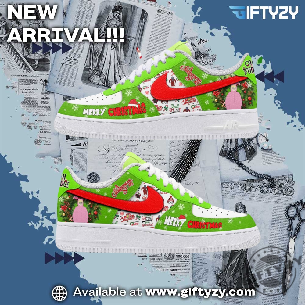 Graphic Print Shoes Trending 15 A Christmas Movie Story Merry Christmas Nike Air Force 1 Shoes