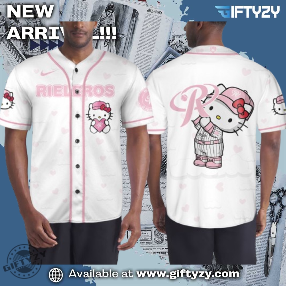 Rieleros De Aguascalientes Hello Kitty Baseball 3D Jersey 3 Rieleros de Aguascalientes Hello Kitty Baseball 3D Jersey