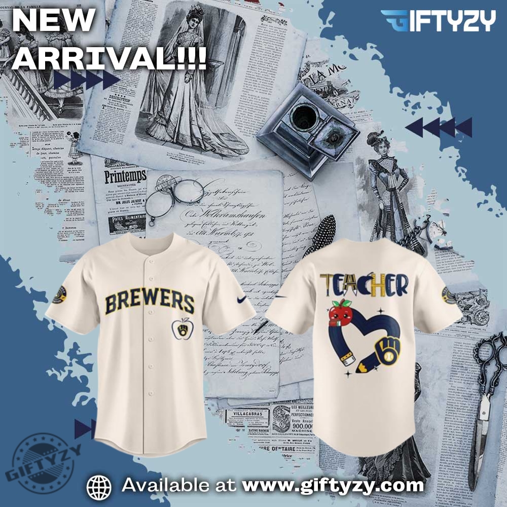 Stylish Unisex 3D Baseball Jersey 10 Milwaukee Brewers Mlb Teacher Day 3D Baseball Jersey