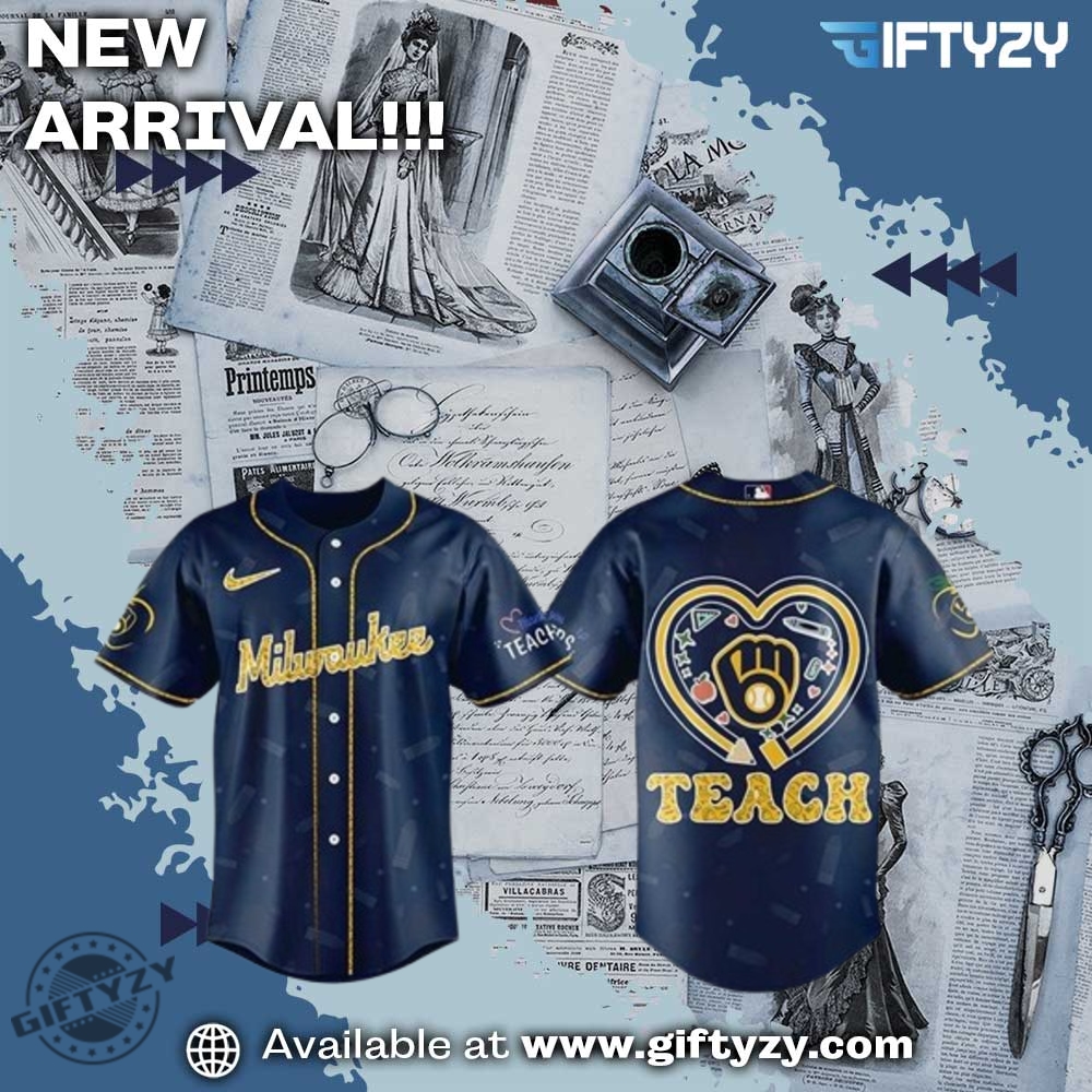 Stylish Unisex 3D Baseball Jersey 15 Milwaukee Brewers Mlb Teacher Day 3D Baseball Jersey