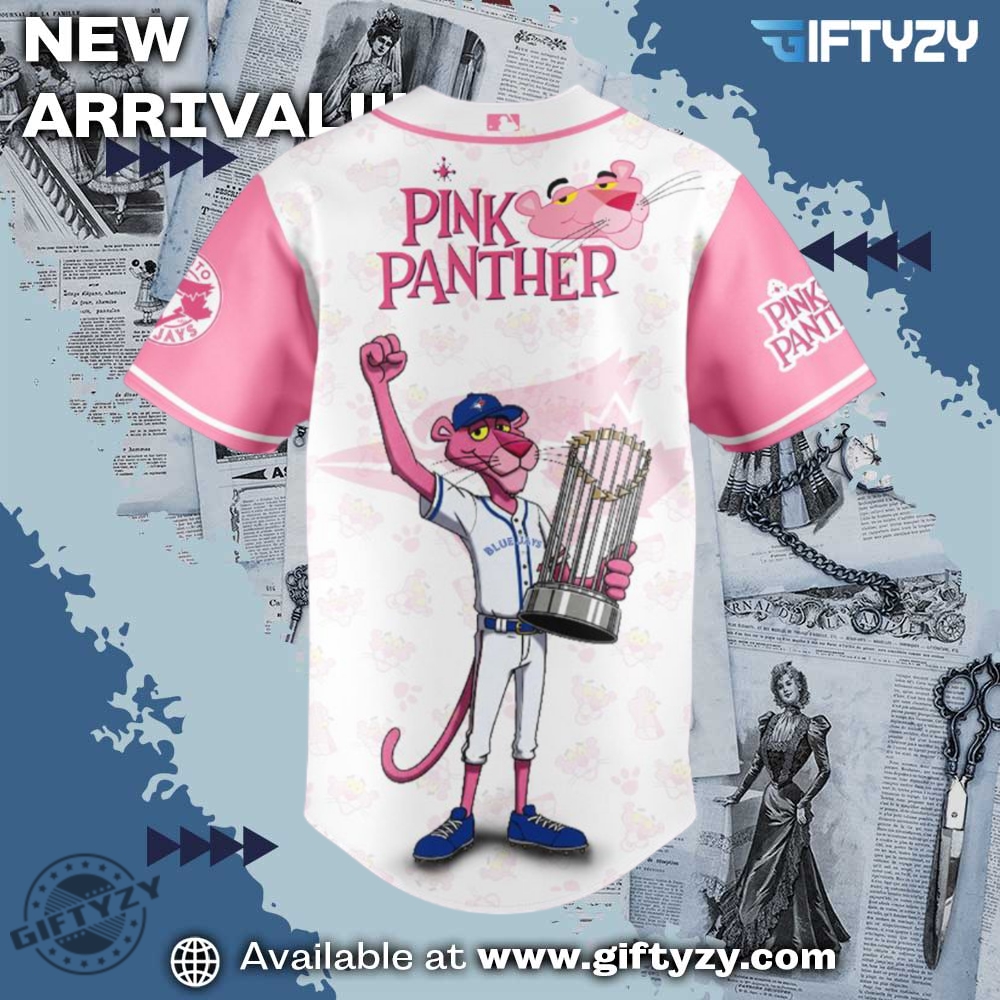 Toronto Blue Jays Mlb X Pink Panther Baseball Jersey 5 Toronto Blue Jays MLB x Pink Panther Baseball Jersey