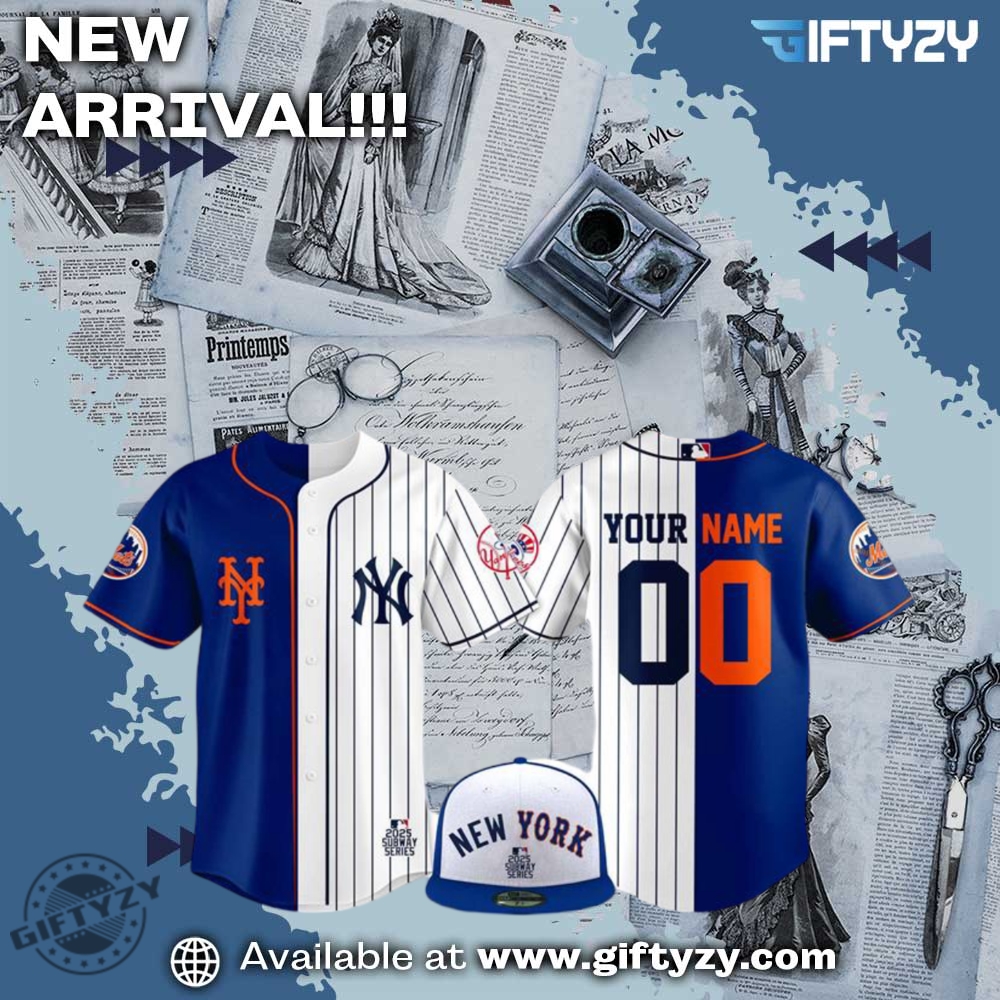 Stylish Unisex 3D Baseball Jersey 28 Ny Yankees X Ny Mets Baseball Personalized Baseball Jersey