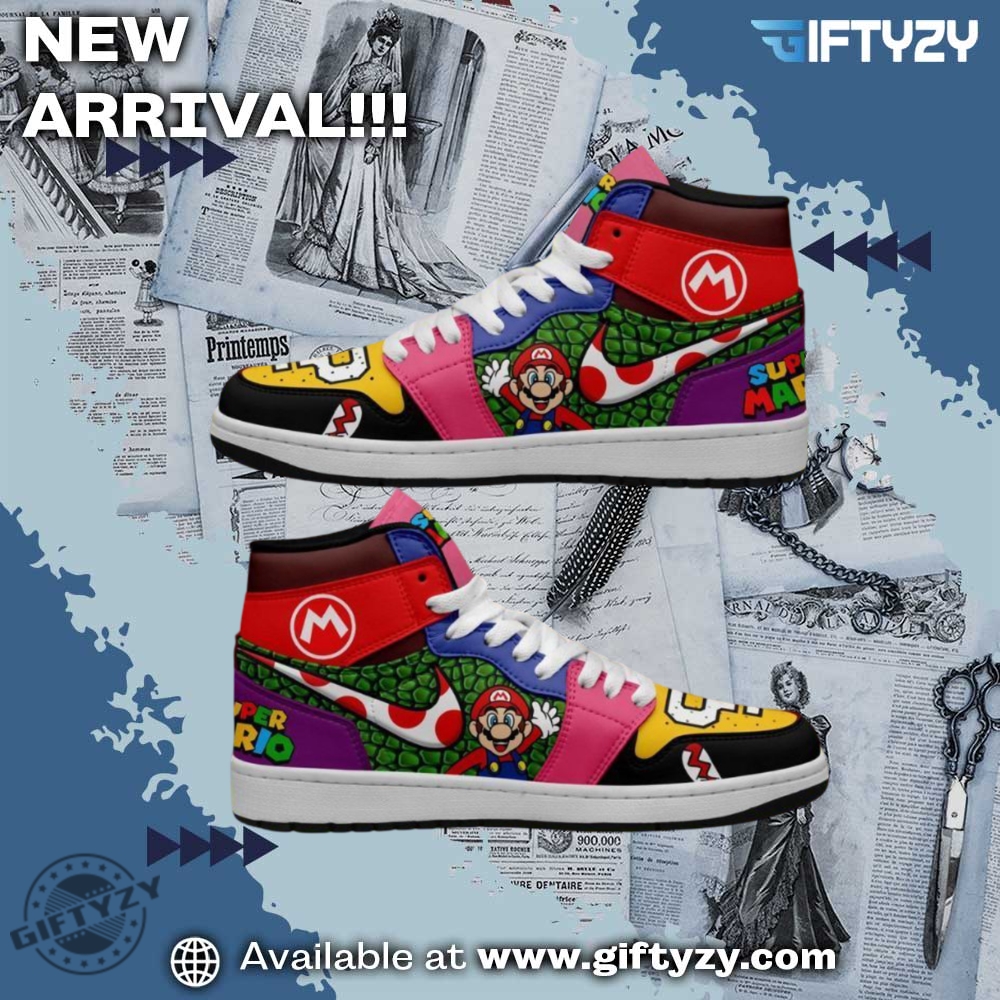Super Mario Gaming Air Jordan 1 High Shoes