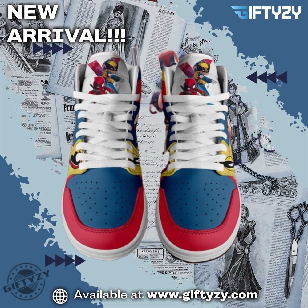 Deadpool And Wolverine Marvel Movie Anime Air Jordan Hightop Shoes 3 Deadpool and Wolverine Marvel Movie Anime Air Jordan Hightop Shoes