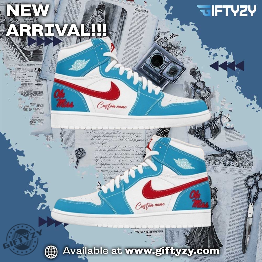 Ole Miss Rebels Custom Name Air Jordan 1 Sneaker Shoes