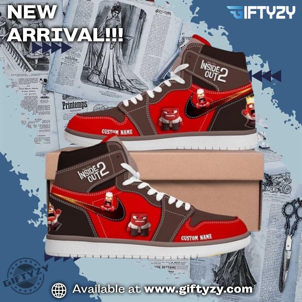 Inside Out 2 Anger Movie Custom Name Air Jordan 1 Shoes