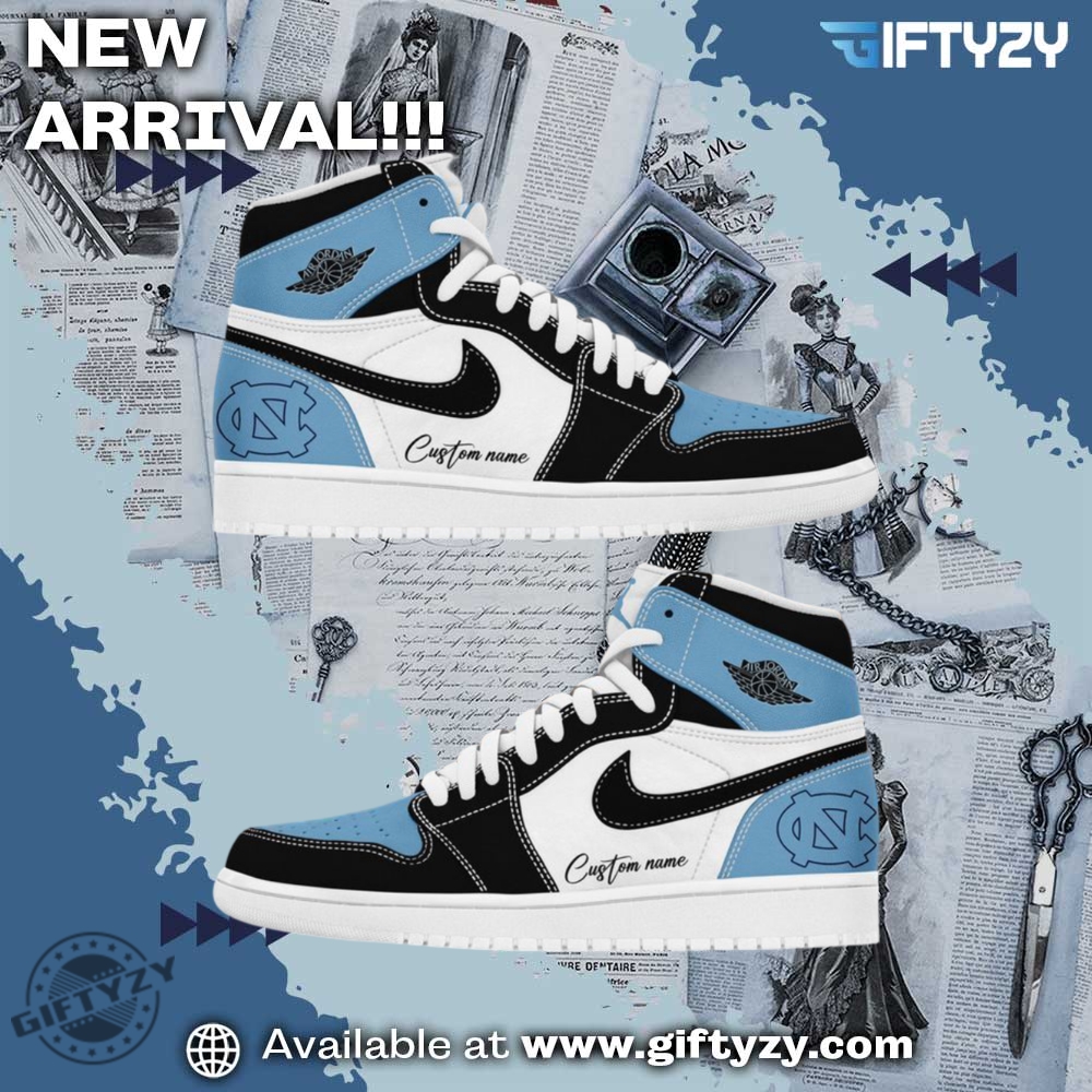 North Carolina Tar Heels Jumpman Custom Name Air Jordan 1 Shoes