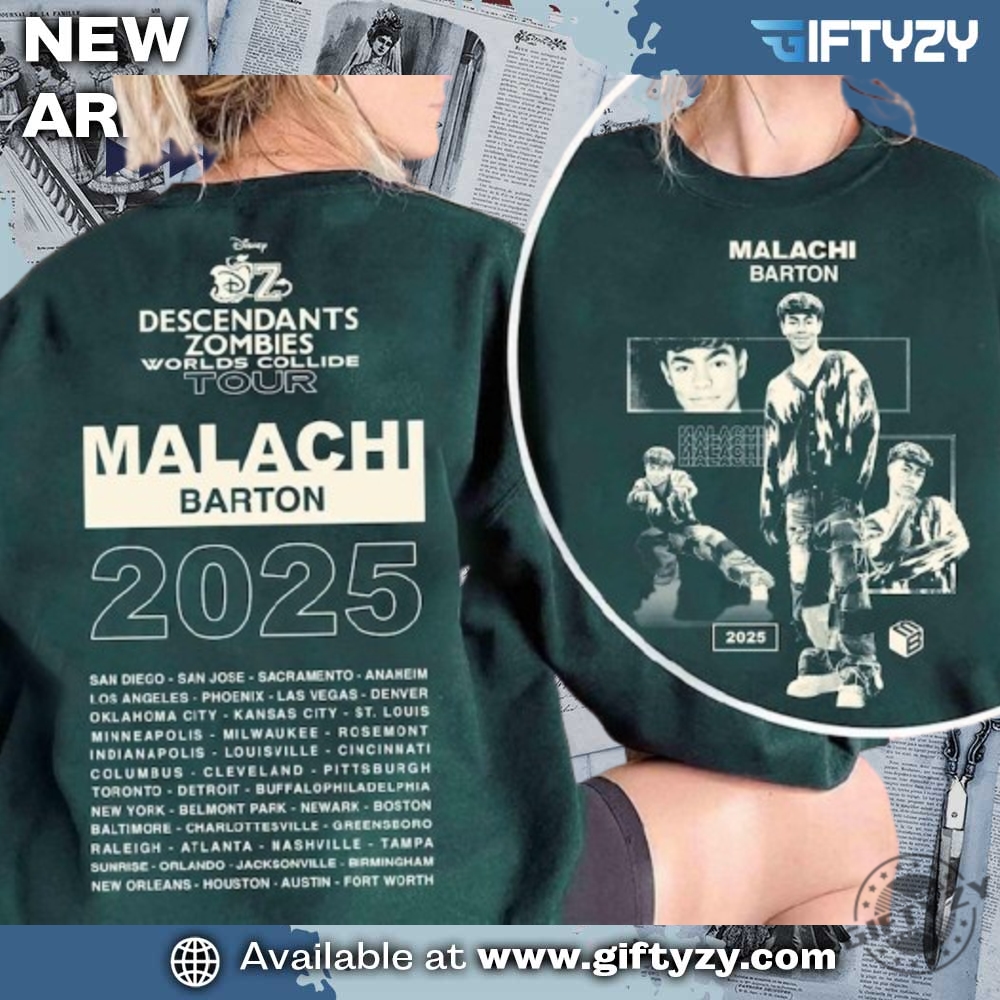 Disney Malachi Barton Descendants Zombies Worlds Collide Tour Shirt 3 Disney Malachi Barton Descendants Zombies Worlds Collide Tour Shirt