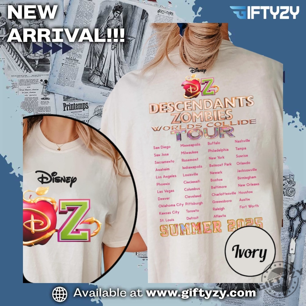 Descendants Zombies World Tour Shirt 18 Descendants Zombies Worlds Collide Tour Matching 2Sided Shirt