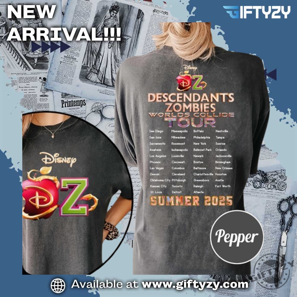 Descendants Zombies Worlds Collide Tour Matching 2Sided Shirt 3 Descendants Zombies Worlds Collide Tour Matching 2-sided Shirt