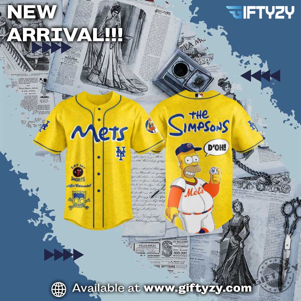 Unisex Trending 3D Sport Baseball Jersey 4 The Simpsons Movie Mlb New York Mets Baseball Jersey
