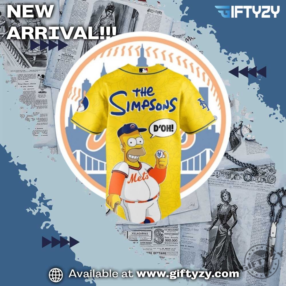 The Simpsons Movie Mlb New York Mets Baseball Jersey 5 The Simpsons Movie MLB New York Mets Baseball Jersey