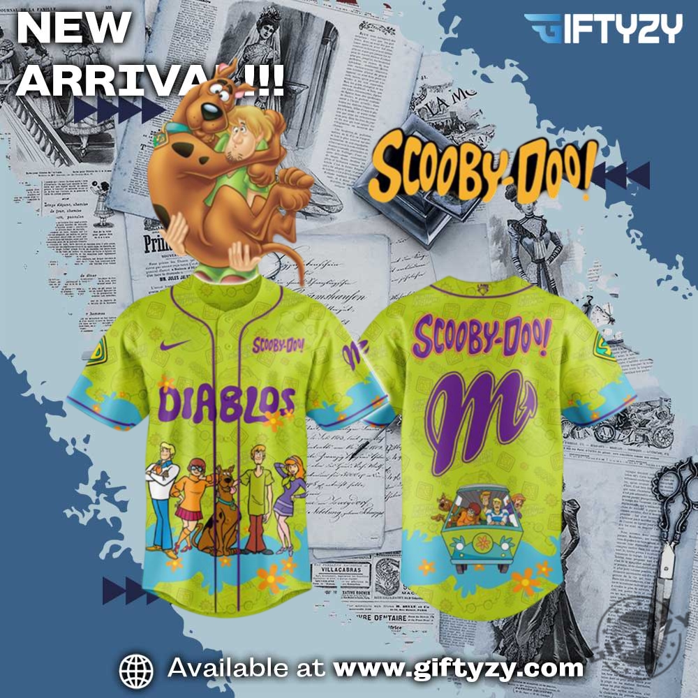 Unisex Trending 3D Sport Baseball Jersey 8 Scooby Doo X Diablos Rojos Del México Mlb Baseball Jersey