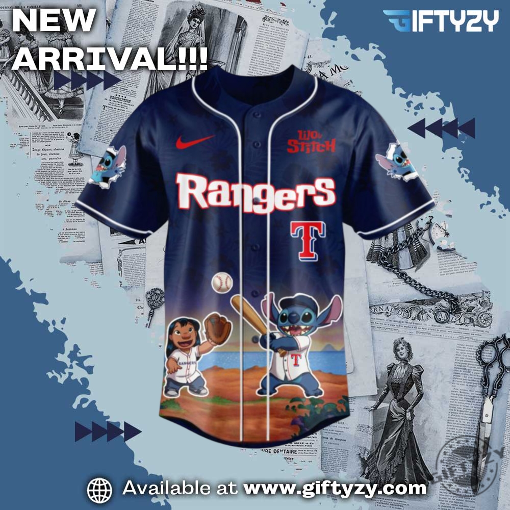 Texas Rangers Mlb X Lilo Stitch Movie 3D Baseball Jersey 4 Texas Rangers MLB x Lilo & Stitch Movie 3D Baseball Jersey