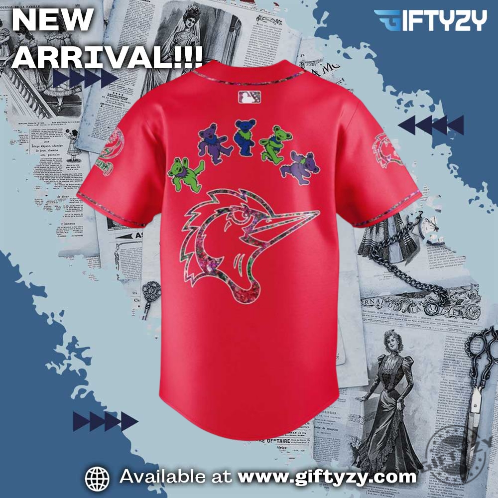 Fayetteville Woodpeckers Grateful Dead Music Baseball Jersey 4 Fayetteville Woodpeckers Grateful Dead Music Baseball Jersey