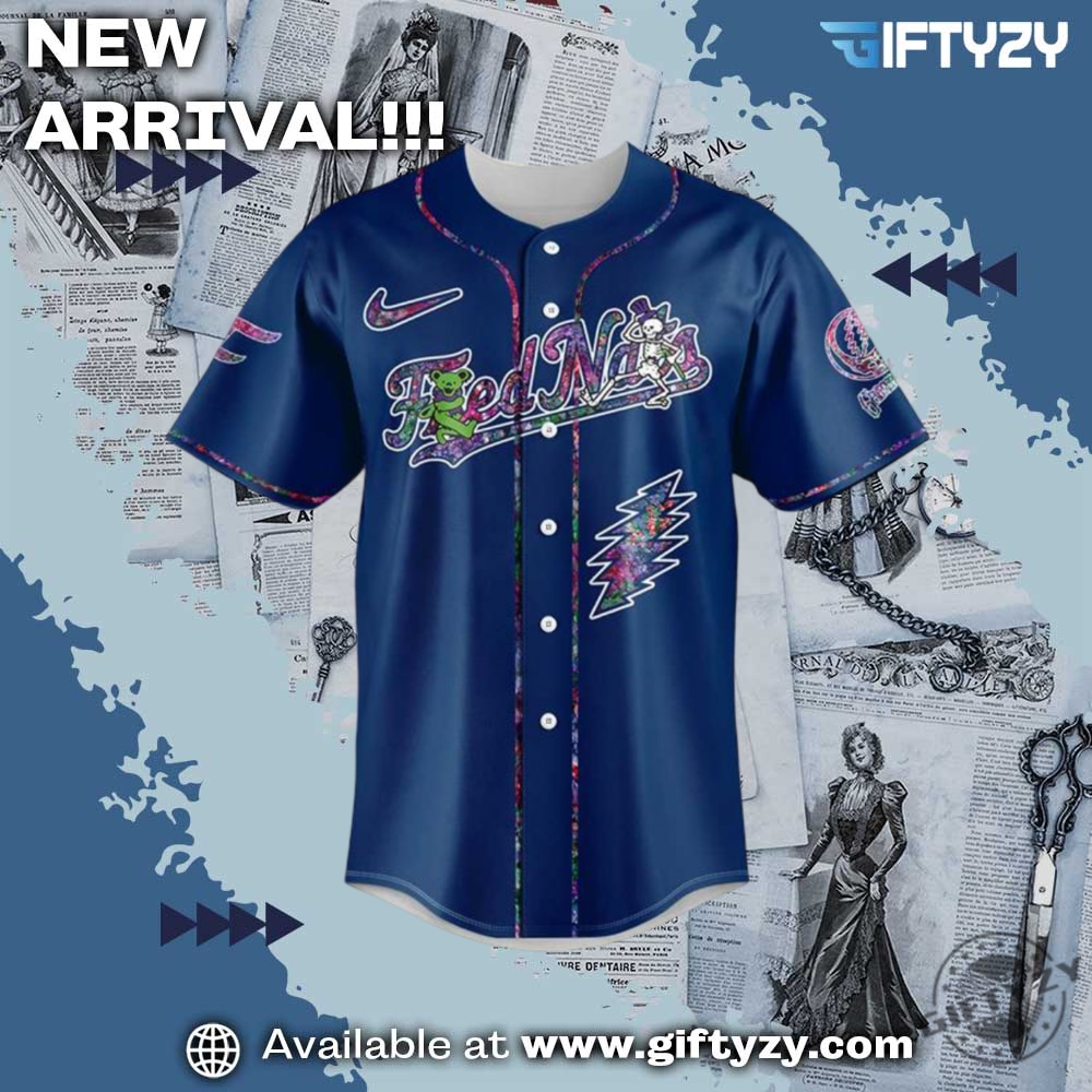 Fredericksburg Nationals Grateful Dead Mlb 3D Baseball Jersey 4 Fredericksburg Nationals Grateful Dead MLB 3D Baseball Jersey
