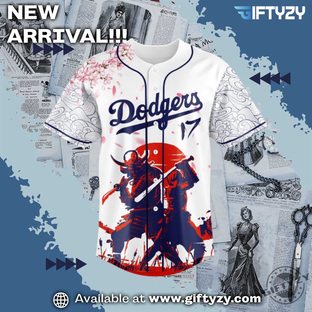 Mlb Ohtani X Samurai La Dodgers Baseball 3D Jersey 4 MLB Ohtani x Samurai LA Dodgers Baseball 3D Jersey