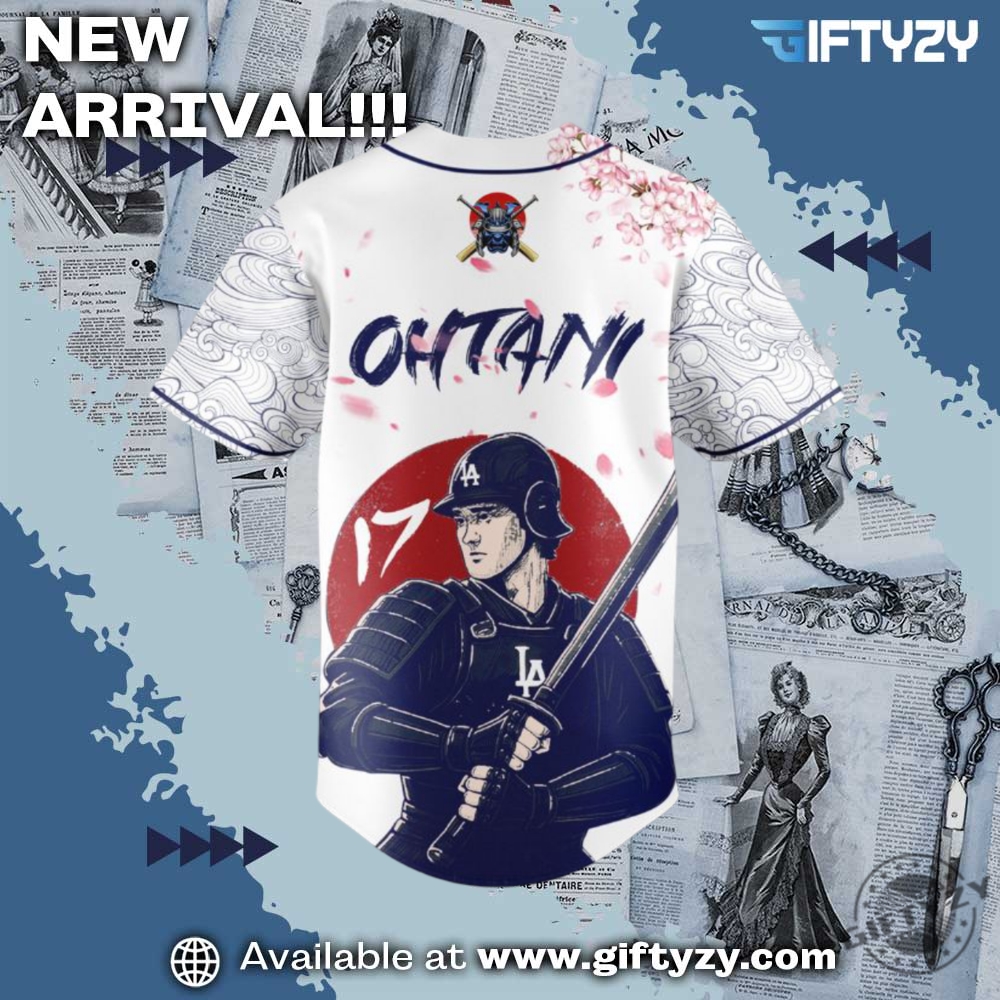 Mlb Ohtani X Samurai La Dodgers Baseball 3D Jersey 5 MLB Ohtani x Samurai LA Dodgers Baseball 3D Jersey