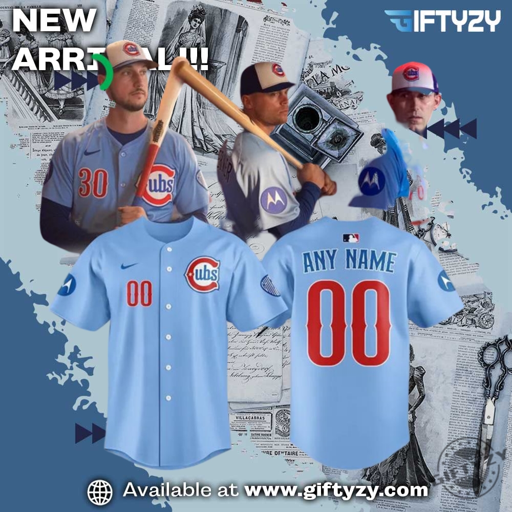 Unisex Trending 3D Sport Baseball Jersey 24 Chicago Cubs Light Blue 2Nd Custom Name Jersey