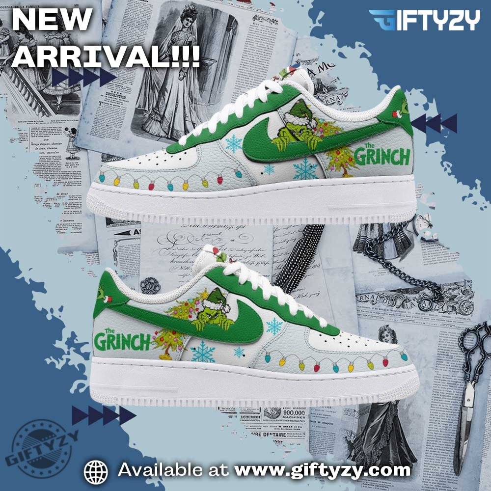 Colorful and Creative Graphic Shoes 4 The Grinch Christmas Movie Light Merry Night Air Force 1 Shoes