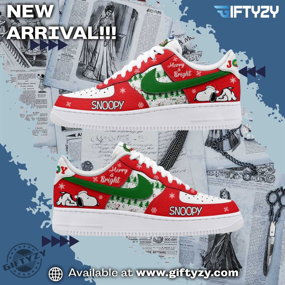 Colorful and Creative Graphic Shoes 5 Snoopy Merry Christmas Movie Merry And Bright Air Force 1 Shoes