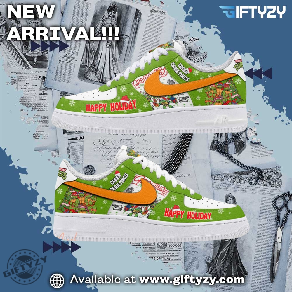 Colorful and Creative Graphic Shoes 11 Teenage Mutant Ninja Movie Turtles Green Greeting Anime Merry Christmas Air Force 1 Shoes