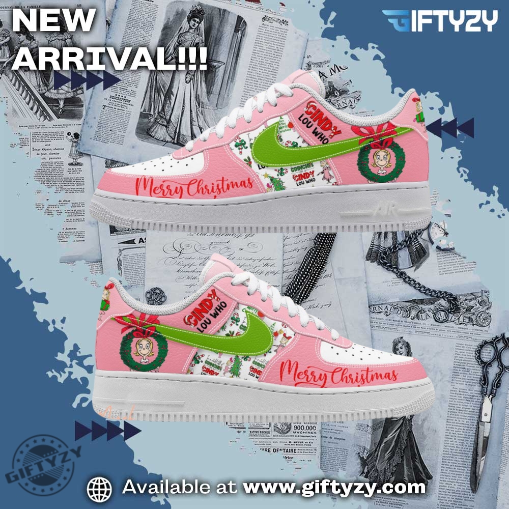 Colorful and Creative Graphic Shoes 12 The Grinch Movie Cindy Lou Who Merry Christmas Air Force 1 Shoes