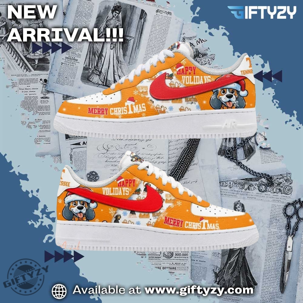 Colorful and Creative Graphic Shoes 13 Tennessee Volunteers Sport Happy Holidays Merry Christmas Nike Air Force 1 Shoes