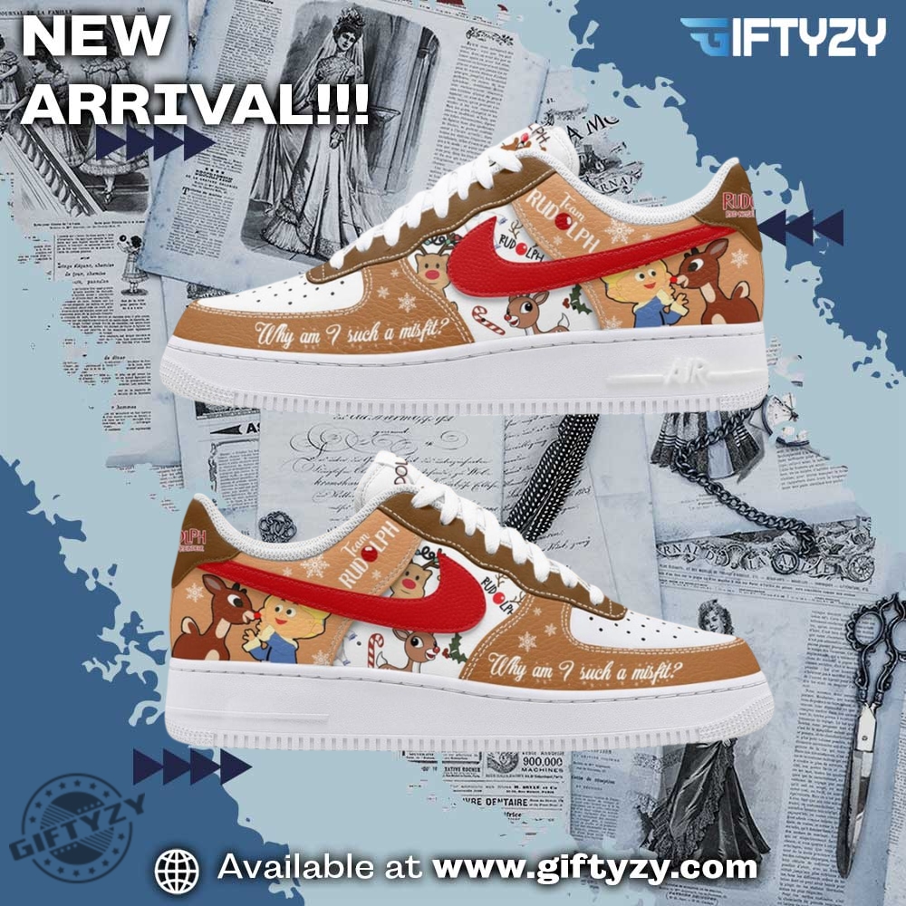 Colorful and Creative Graphic Shoes 15 Rudolph The Rednosed Reindeer Christmas Nike Air Force 1 Shoes