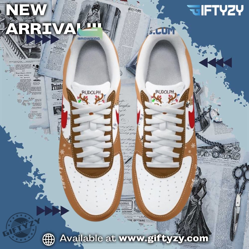 Rudolph The Rednosed Reindeer Christmas Nike Air Force 1 Shoes 4 Rudolph The Red-Nosed Reindeer Christmas Nike Air Force 1 Shoes