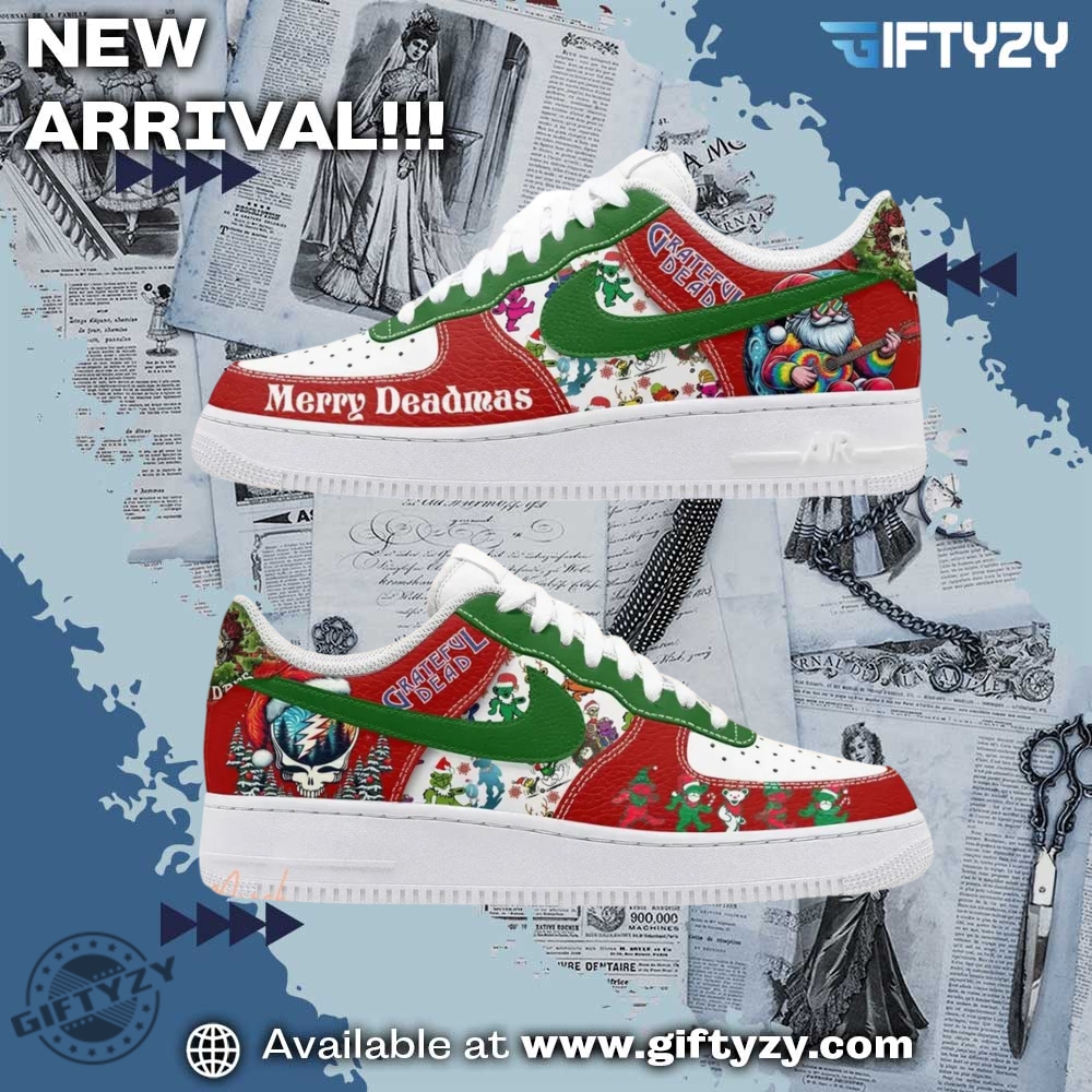 Colorful and Creative Graphic Shoes 24 Grateful Dead Music Merry Deadmas Christmas Air Force 1 Shoes