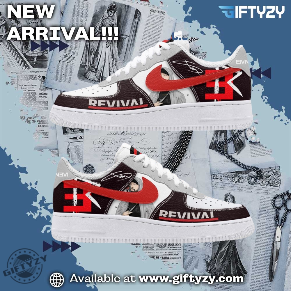 Colorful and Creative Graphic Shoes 25 Eminem Music Rap God Revival And Recovery In Air Force 1 Shoes