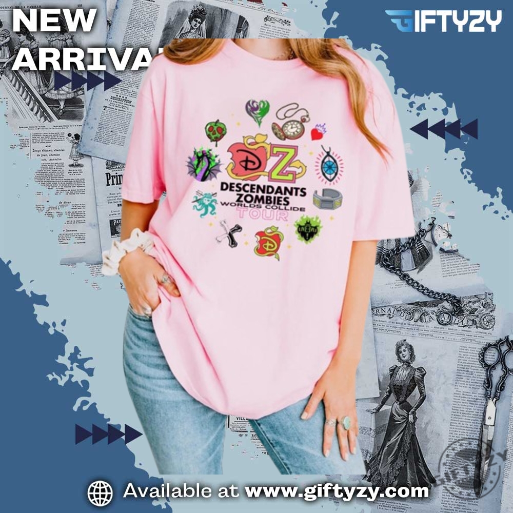 Descendants Zombies World Tour Tee Zombies 4 Girls Shirt 3 Descendants Zombies World Tour Tee Zombies 4 Girls Shirt