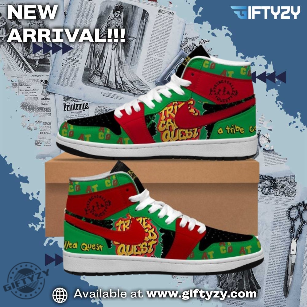 Custom Designed Artistic Footwear 2 A Tribe Called Quest Award Tour Hall Of Fame Rock And Roll Music Air Jordan 1 Shoes