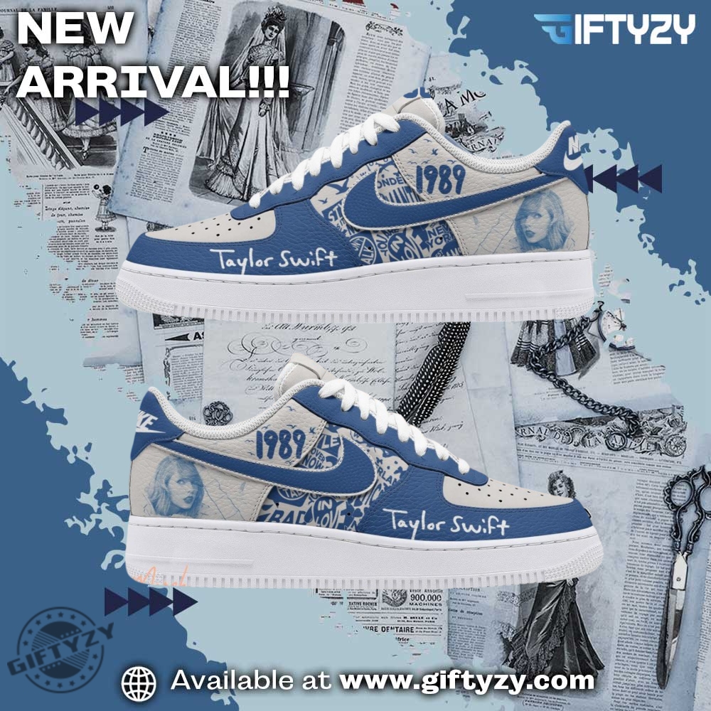 Custom Designed Artistic Footwear 5 Taylor Swift 1989 Music In Blue Edition Air Force 1 Shoes