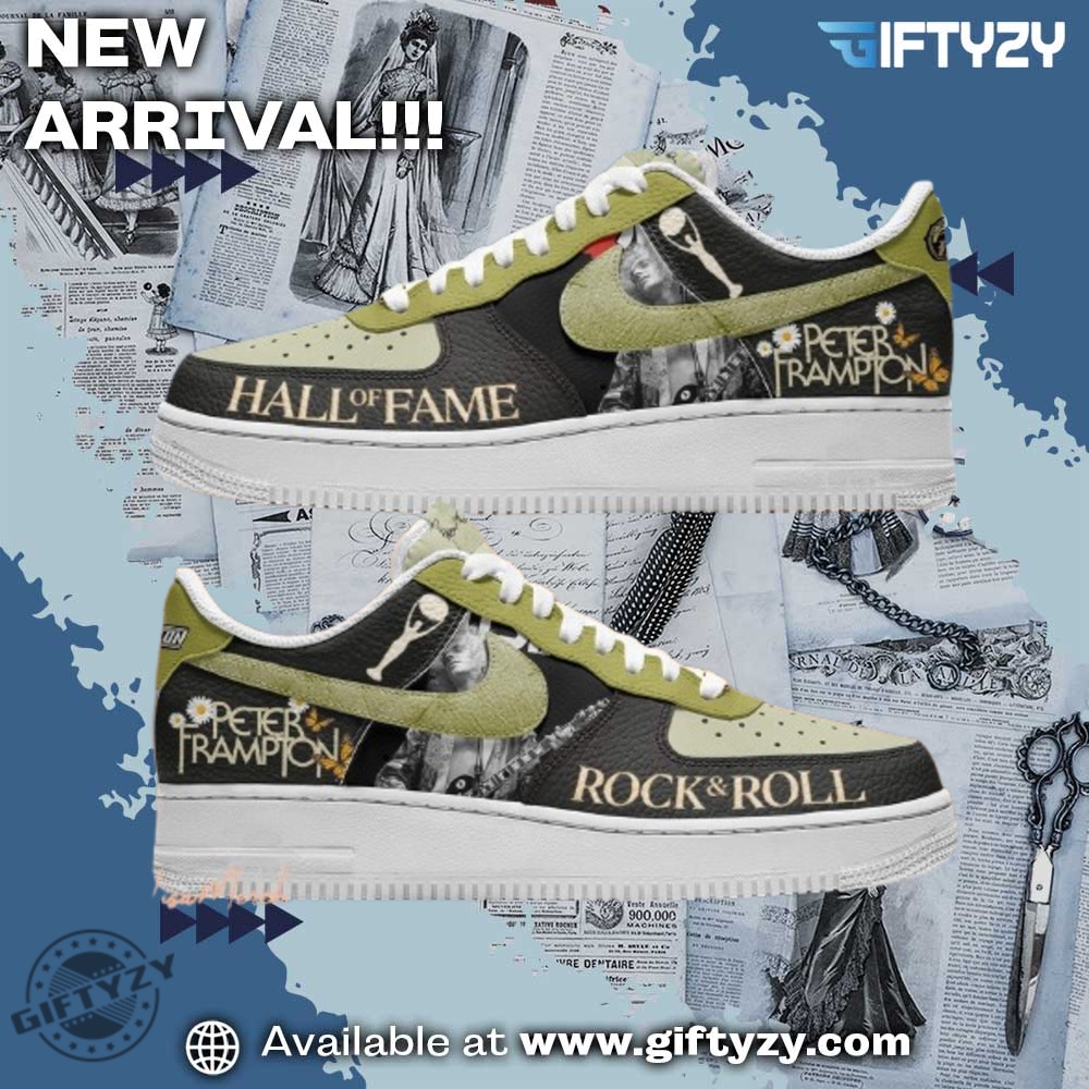 Custom Designed Artistic Footwear 10 Peter Frampton Music Rock And Roll Hall Of Fame Introduction Air Force 1 Shoes