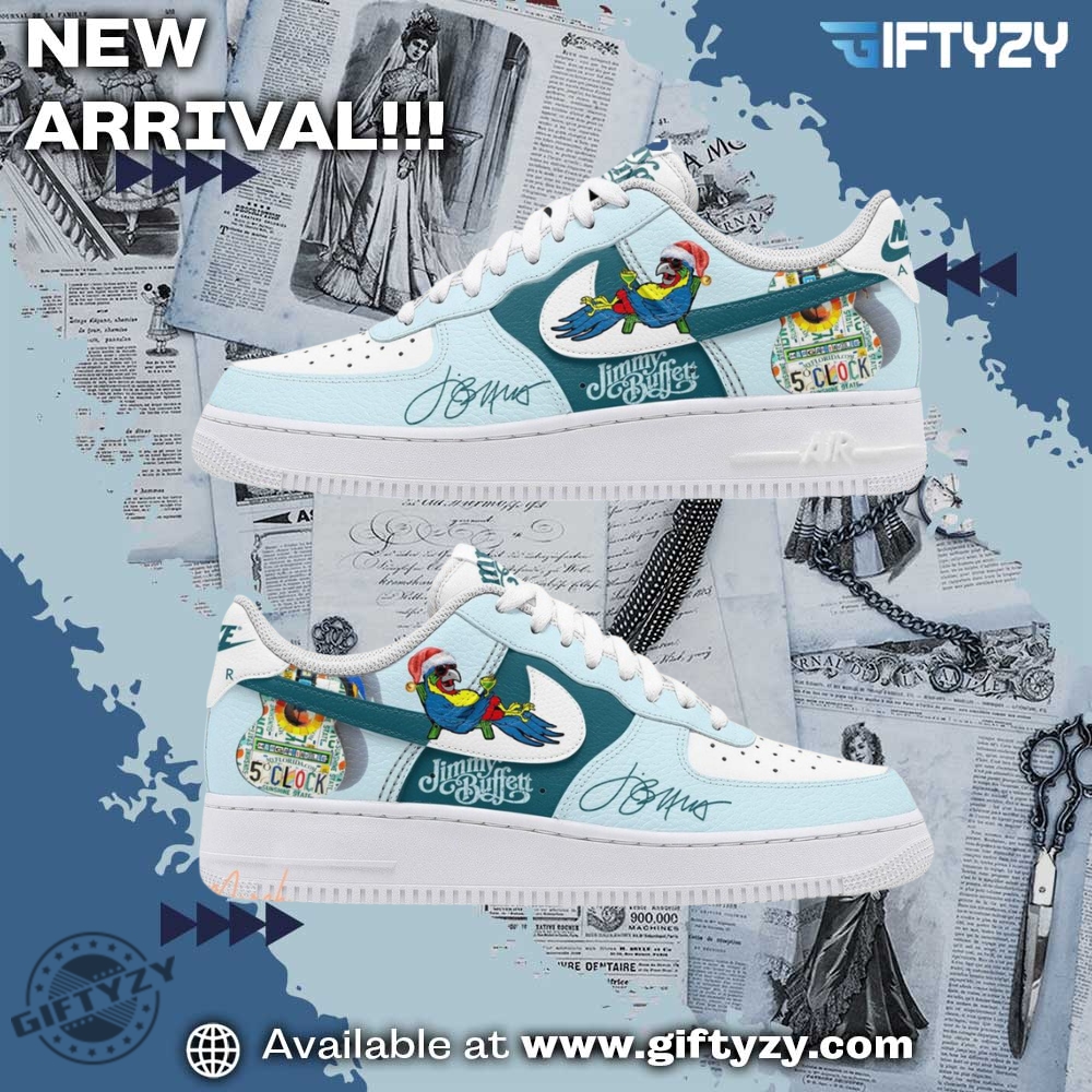 Custom Designed Artistic Footwear 12 Jimmy Buffett Music Christmas At 5 Oclock Air Force 1 Shoes
