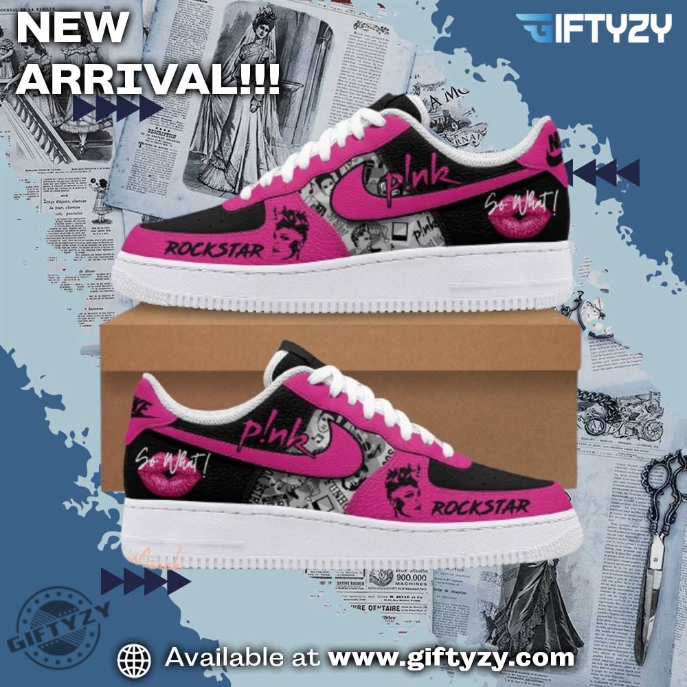 Custom Designed Artistic Footwear 16 Pink Music I Am A Rockstar True Fan Air Force 1 Shoes
