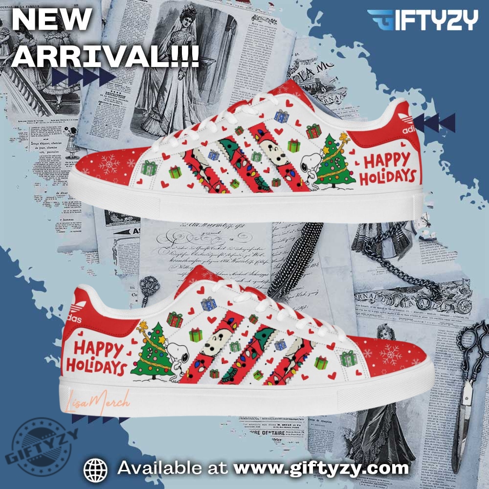 Custom Designed Artistic Footwear 19 Snoopy Peanuts Movie Merry Christmas Happy Holidays 2025 Stan Smith Shoes