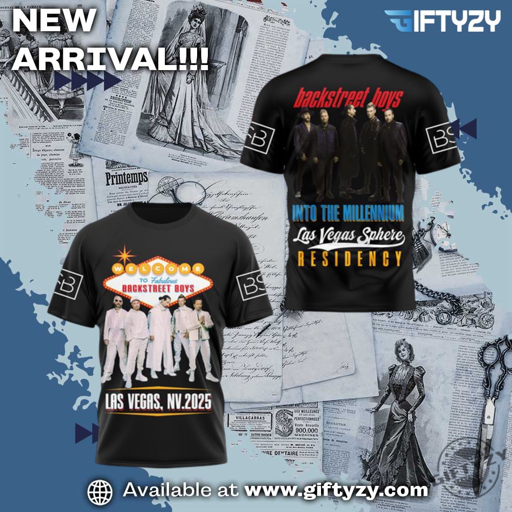 Hot 3D Graphic Shirt Trending Now 3 Backstreet Boys Band Music Into The Millennium Tour Las Vegas Sphere 3D Shirt