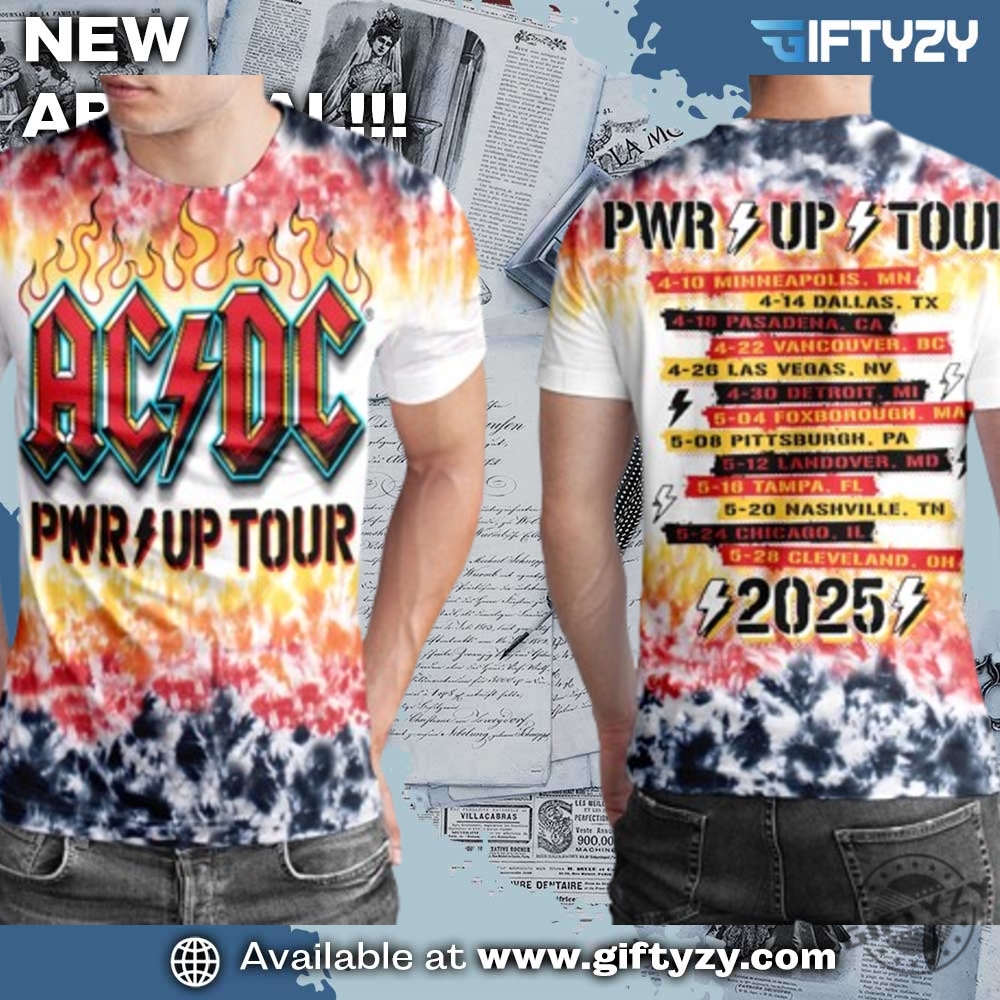 Hot 3D Graphic Shirt Trending Now 8 Acdc Band Music Pwr Power Up Tour 3D Shirt