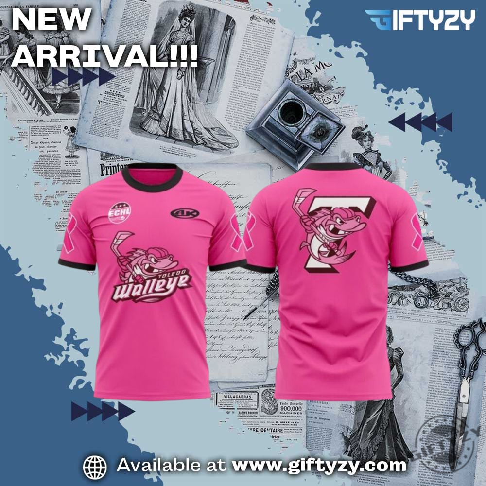 Hot 3D Graphic Shirt Trending Now 11 Toledo Walleye 2025 Pink In The Rink 3D Shirt