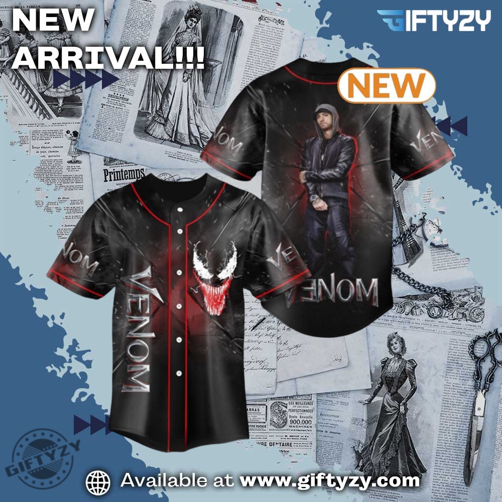 Eminem Music Venom Movie 3D Baseball Jersey