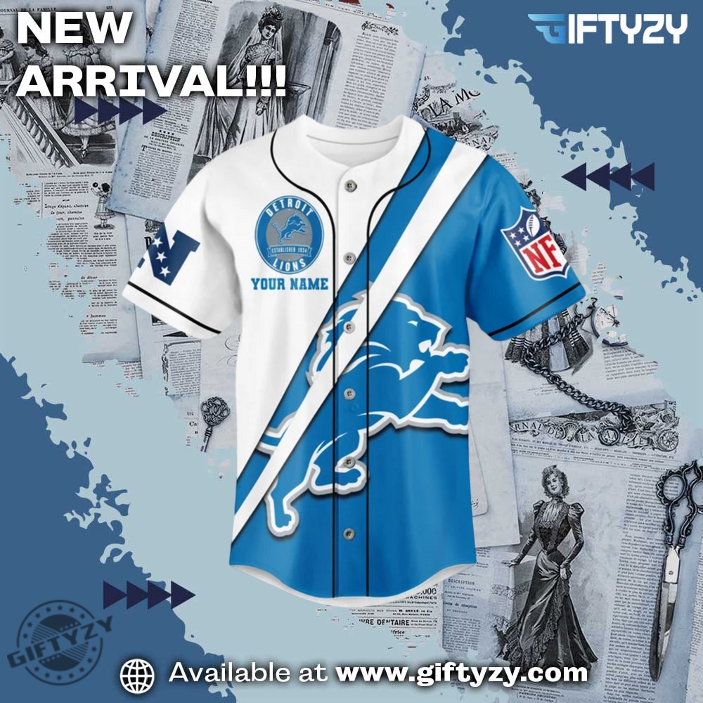 Nfl Detroit Lions One Pride Home 3D Baseball Jersey 5 NFL Detroit Lions One Pride Home 3D Baseball Jersey