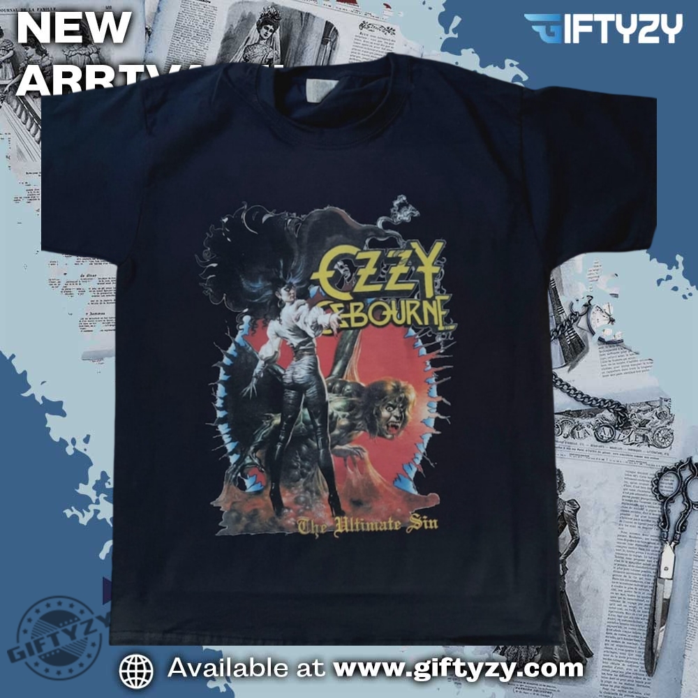 Ozzy Osbourne The Ultimate Sin World Tour 1986 Shirt giftyzy 1