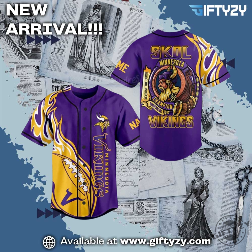 NFL Football Teams x Movie Baseball Jersey 19 Nfl Football Minnesota Vikings Custom Name Baseball Jersey